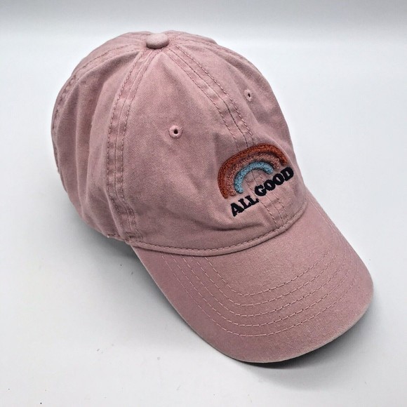 All Good Song Unisex Pink Rainbow Embroidered Ball Cap Dad Mom Trucker Hat - Picture 4 of 7